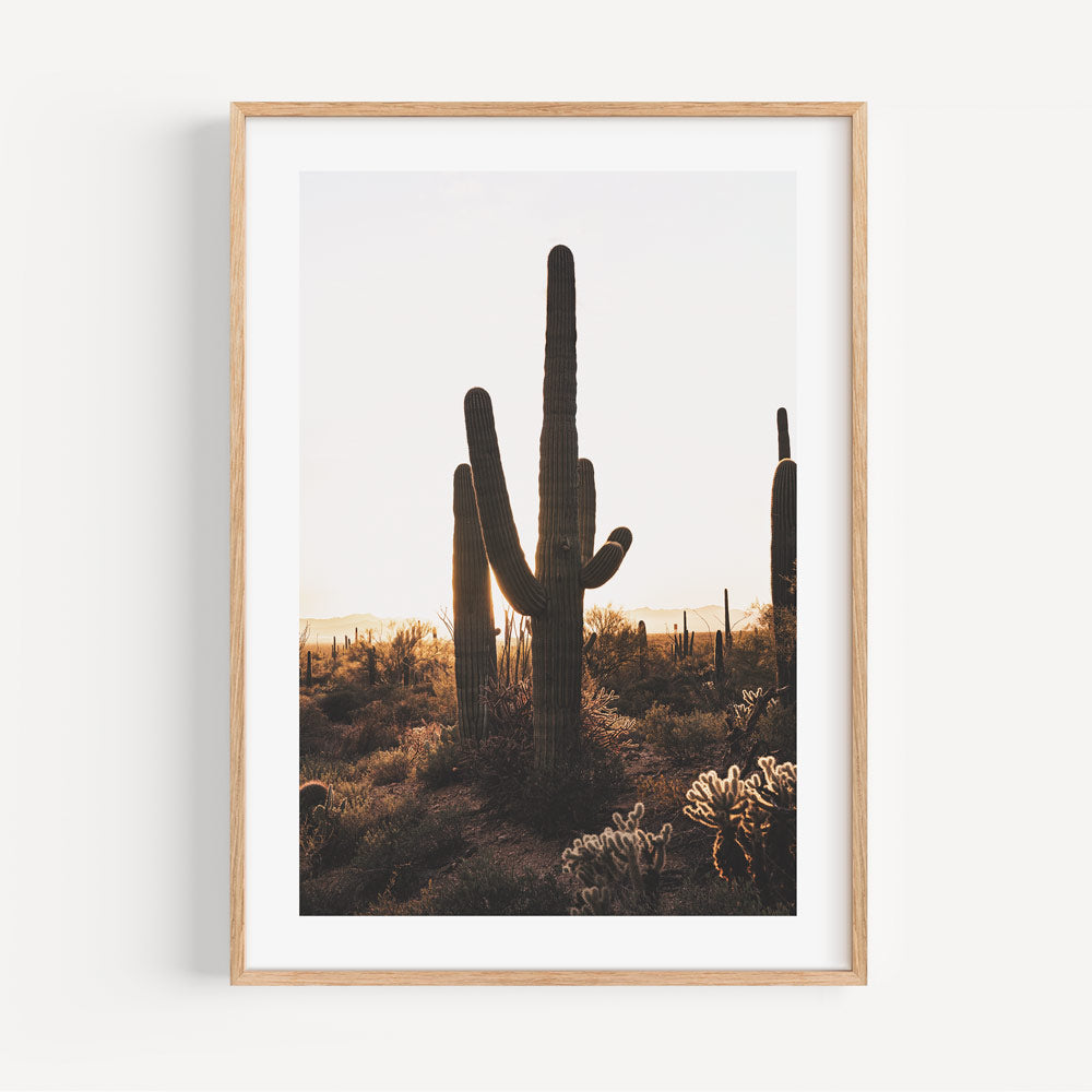 Saguaro desert print wall artwork - perfect for home or office - Oblongshop