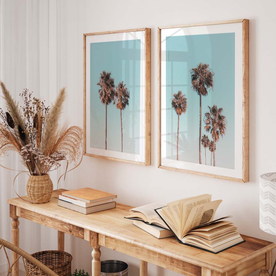 Set of 2 Art Prints - Twin Palms & LA Palms