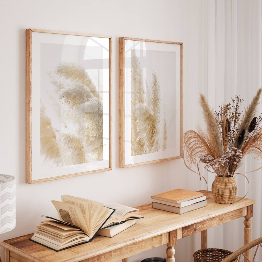 Set of 2 Art Prints - Pampas Grass & Pampas Grass II