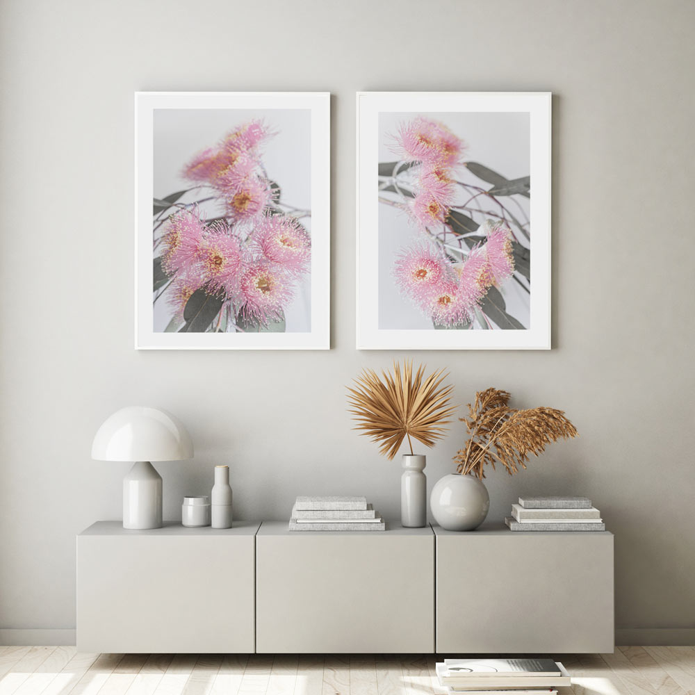 Set of 2 Art Prints - Pink Eucalyptus I & II