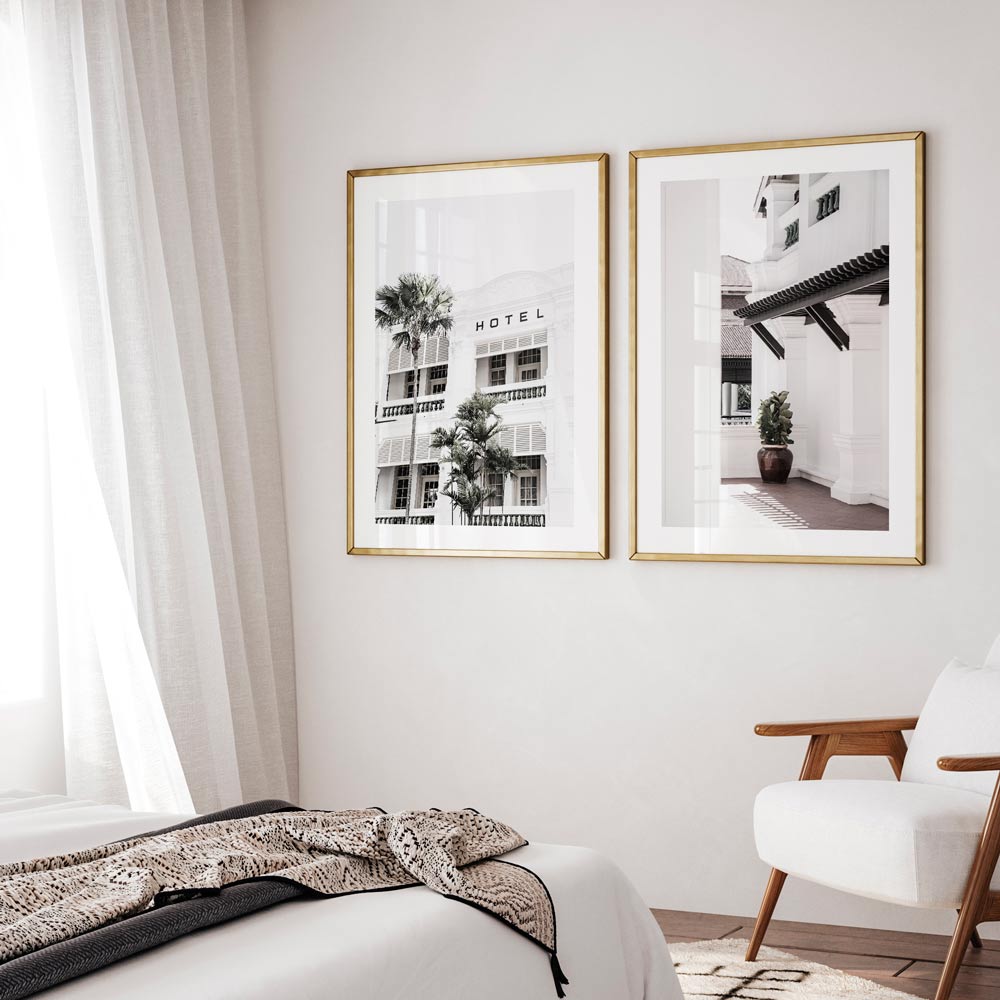 Set of 2 Art Prints - Raffles Hotel I & II