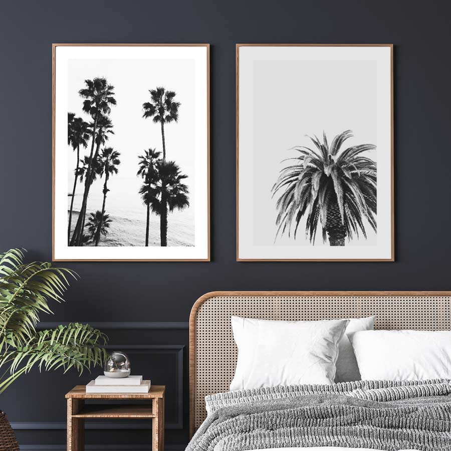 Set of 2 Art Prints - BW Laguna Palms & BW Palm