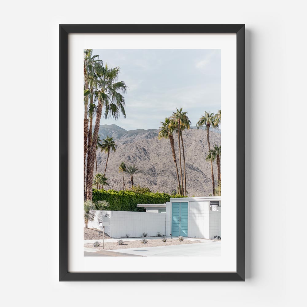 Sky Blue Door Palm Springs Art Print