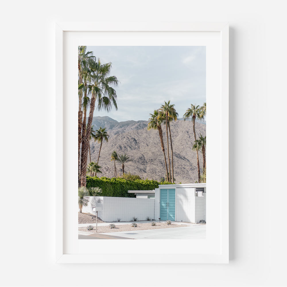 Sky Blue Door Palm Springs Art Print