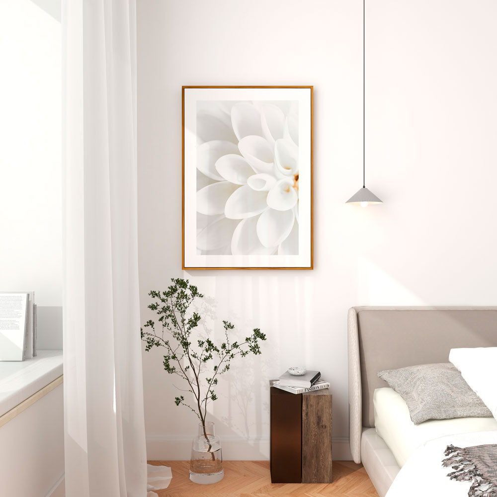 White Dahlia I Art Print