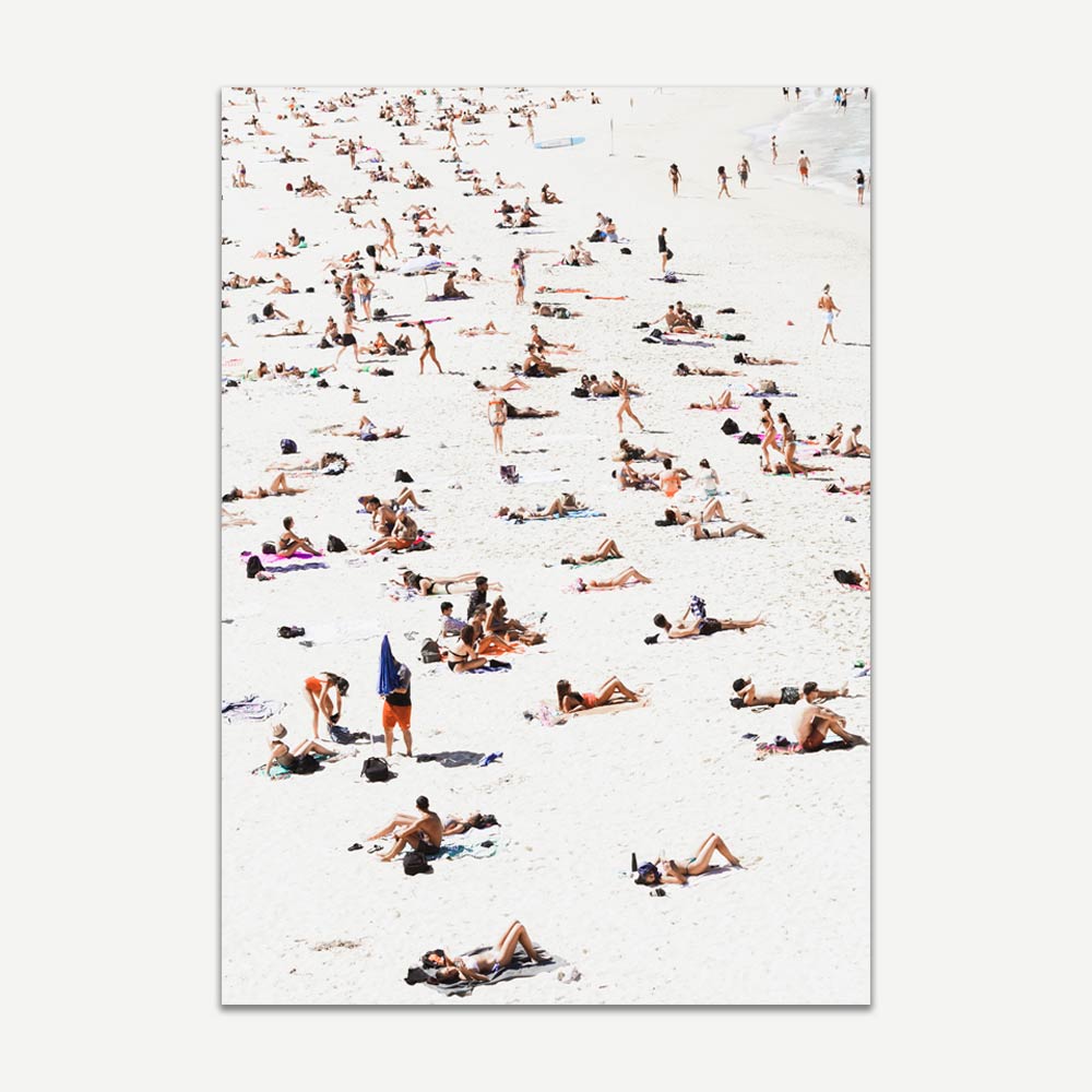 Add a touch of serenity to your space with this print featuring people on the Bondi beach - a true work of art.