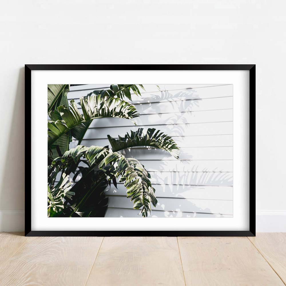 Prints shop featuring tropical palm leaf print on GIANT BIRD OF PARADISE