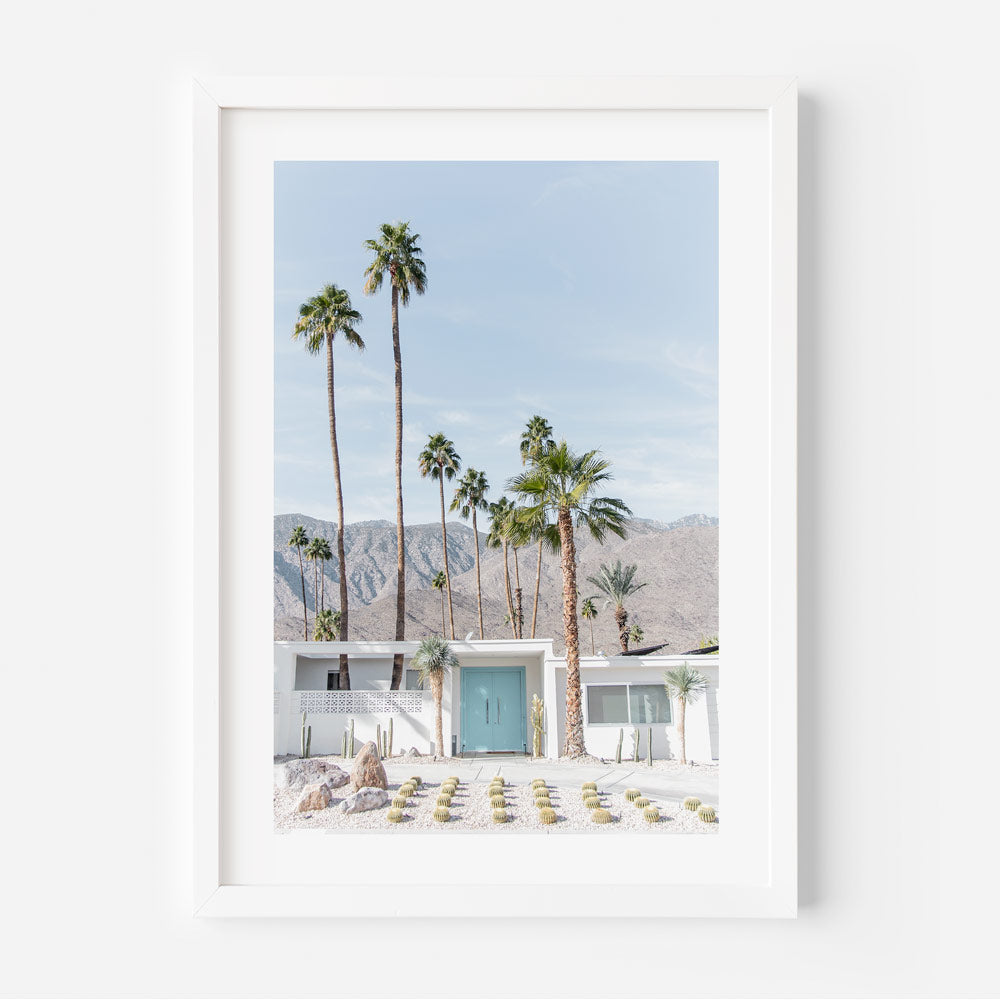 Palm Springs, California: A stunning desert landscape with rows of majestic palm trees, perfect for wall art and home decor.