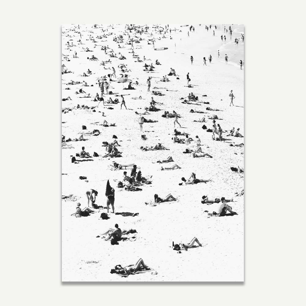 Mesmerizing photograph of people on the beach at Bondi, Australia - a unique addition to any wall art collection.