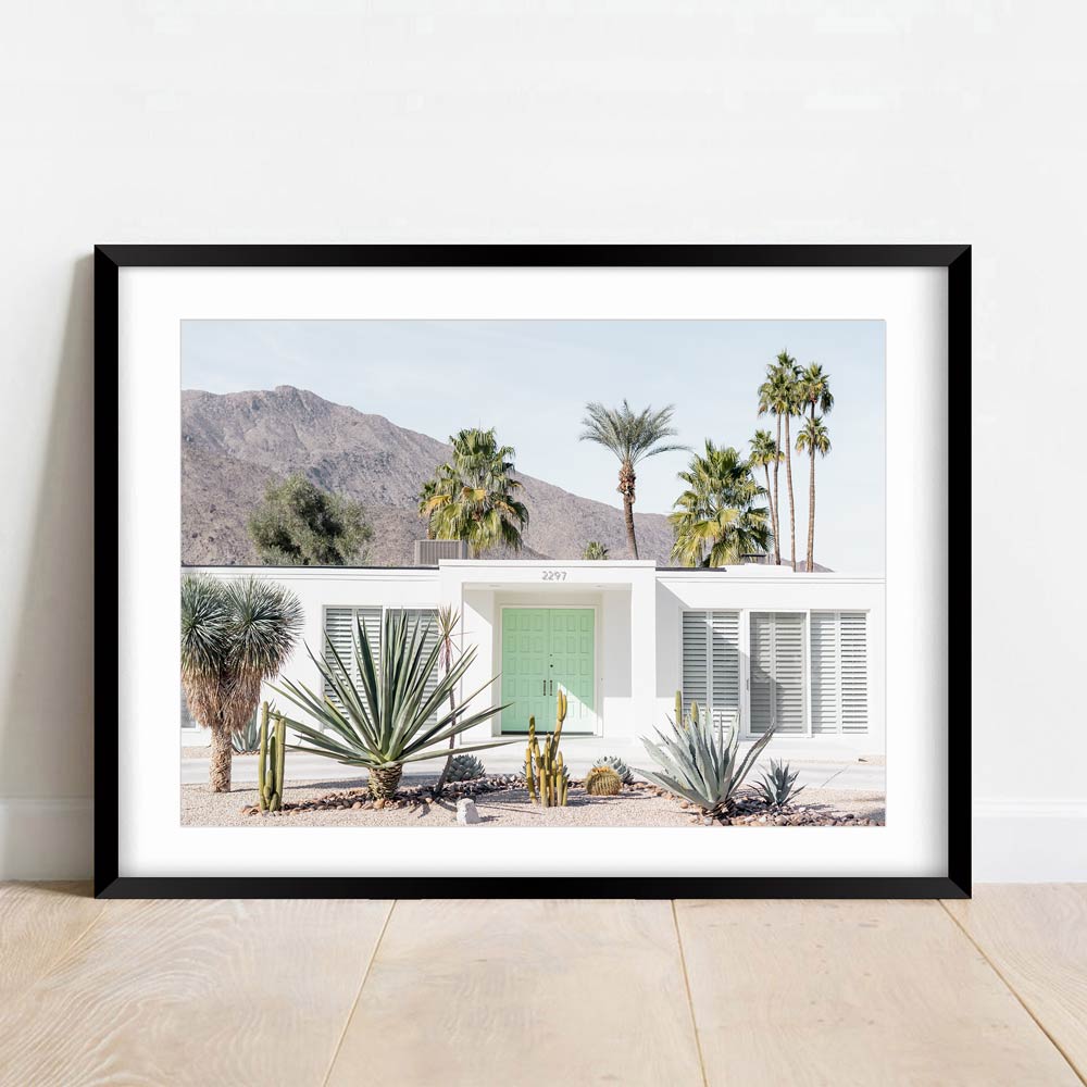 Contemporary desert house in Palm Springs - real photography transformed into captivating wall art.