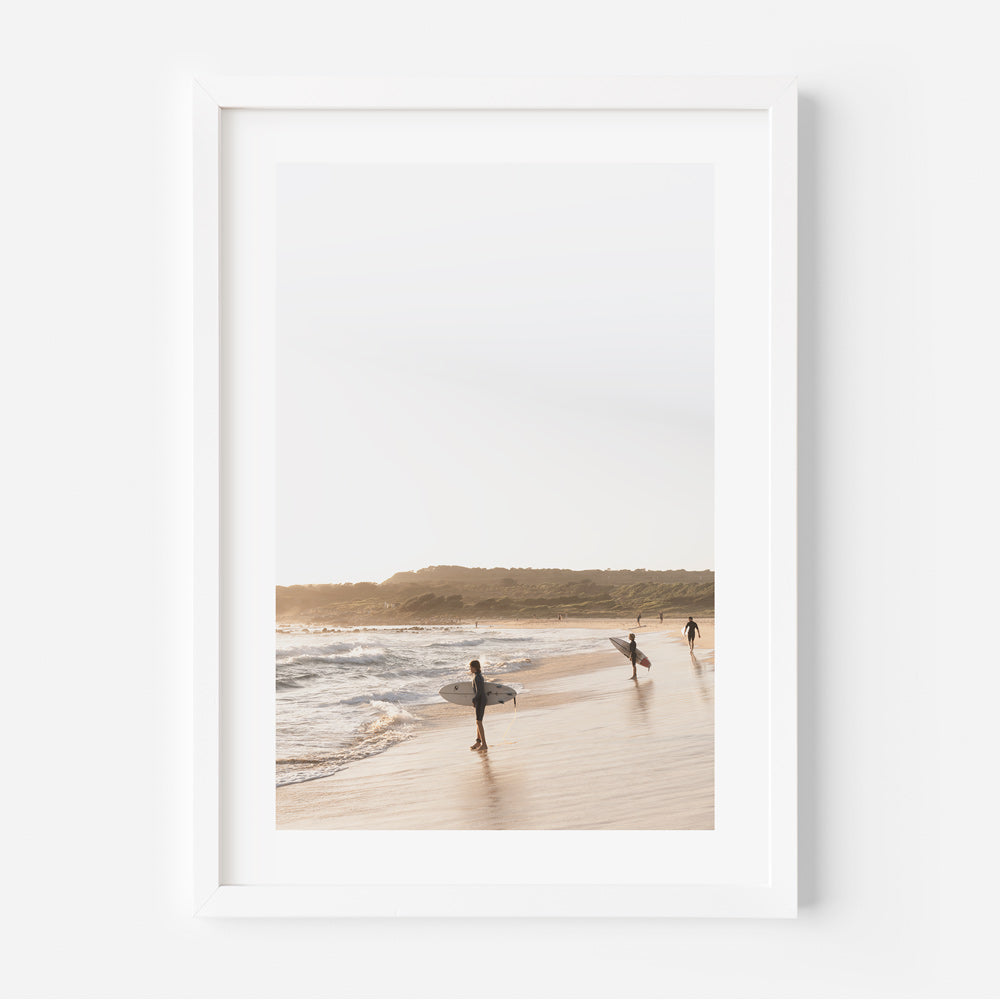 Surfers on Maroubra Beach - a captivating wall art capturing the essence of real photography. Perfect for wall decor in any room.